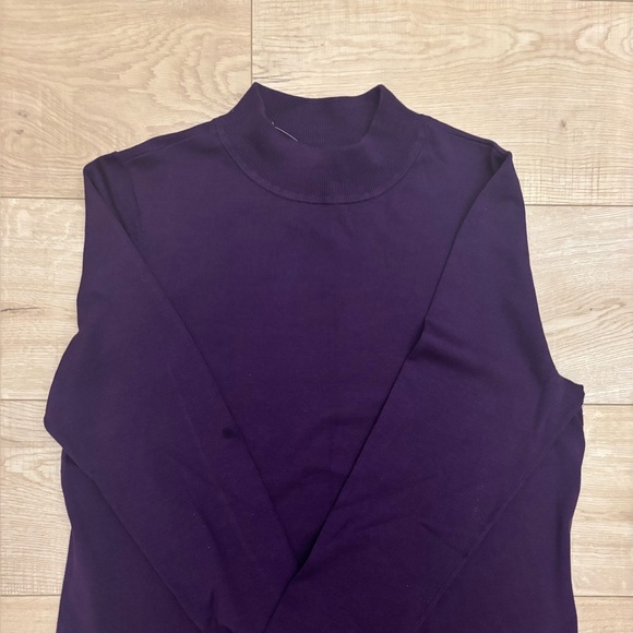 Purple Mockneck Sweater, Vintage Pendleton Silk Blend Mock Neck Sweater - Picture 10 of 11